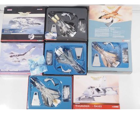 A group of four 1:72 scale CORGI Aviation Archive Panavia Tornado diecast aircraft - VG/E in G/VG boxes (4)