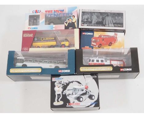 A mixed group of CORGI mostly 1:50 scale vehicles including 'The New Avengers' and James Bond - VG/E in G/VG boxes (7)