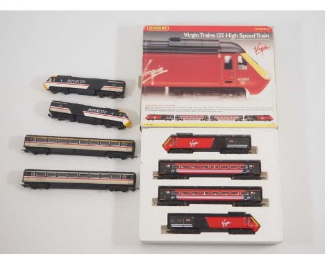 A HORNBY OO gauge Intercity 125 4-car High Speed Train Pack in Virgin livery, together with a similar unboxed LIMA example in