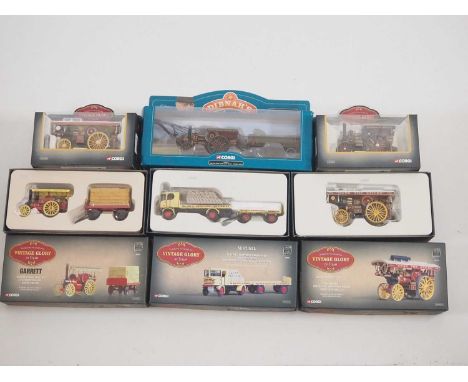 A group of CORGI 1:50 scale steam tractors, Showmans' Engines and steam lorry from the Vintage Glory and Dibnah's Choice rang