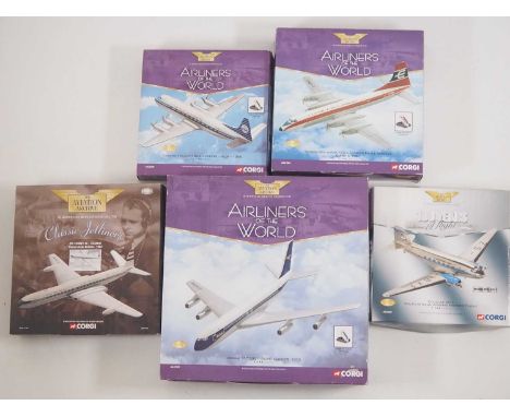 A group of 1:144 scale CORGI Aviation Archive diecast planes, all civilian airliners - VG in G/VG boxes (5)