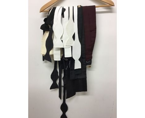 A collection of bow ties and cummerbunds. 