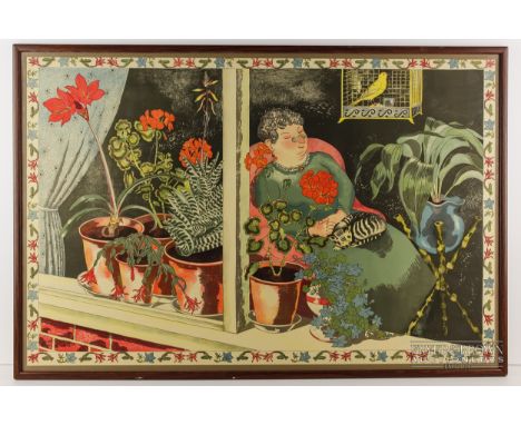 John N. Nash (1893-1977) - 'Window Plants', lithograph, c1945, published by School Prints Ltd., 76 x 50cm approx.