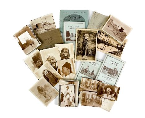 Egypt interest. A collection of early 20th century photographs and postcards. A collection of over one hundred b+w and sepia 