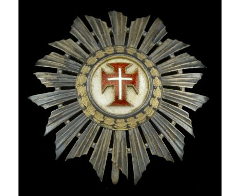 Portugal, Republic, Military Order of Christ, Commander’s Star, by Frederico da Costa, Lisbon, 70mm, silver and enamel, maker