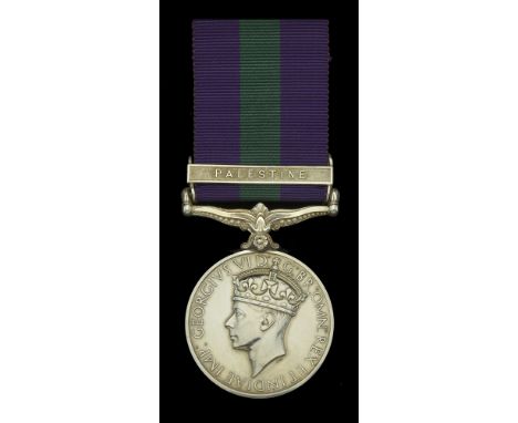 General Service 1918-62, 1 clasp, Palestine (5615055. Pte. C. E. Wright. Devon. R.) extremely fine, scarce to unit £180-£220 