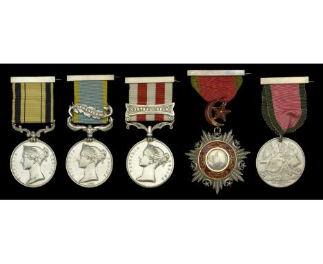 A particularly fine Kaffir War, Crimean War and Indian Mutiny campaign group of five awarded to Captain G. Robertson, who wit