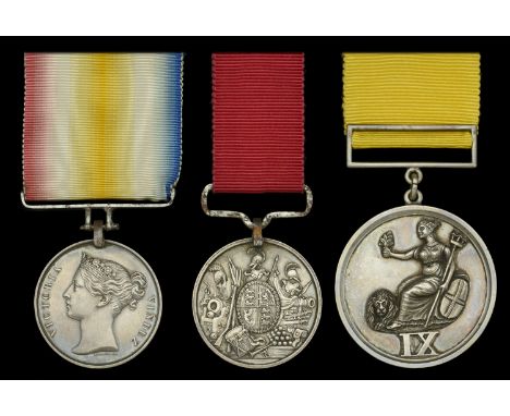 Three: Sergeant William Blevins, 9th Foot  Cabul 1842 (*No. 1135 Sergt. William Blevins HM 9th Regt*) naming correctly engrav