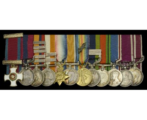 A well-documented D.S.O., D.C.M. group of twelve miniature dress medals attributed to Lieutenant-Colonel E. A. Stretch, Royal