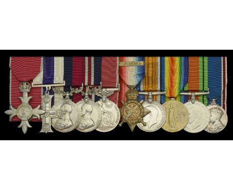 The unique Second War M.B.E., Great War M.C., D.C.M., and M.M., and Second War B.E.M. group of ten awarded to Company Sergean