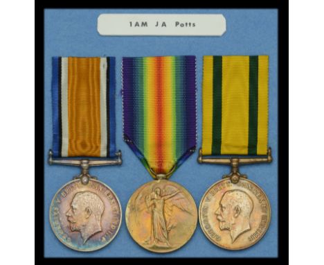 Three: Corporal J. A. Potts, Royal Flying Corps and Royal Air Force  British War and Victory Medals (36226. 1. A.M. J. A. Pot