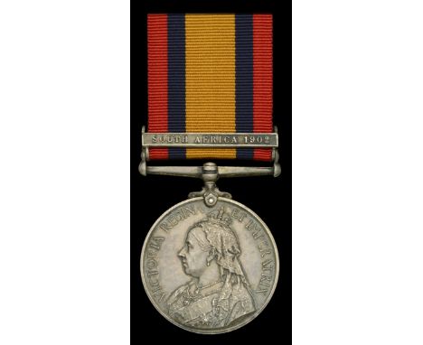 Queen’s South Africa 1899-1902, 1 clasp, South Africa 1902 (15763 Pte. G. Reid. R.A.M.C.) good very fine £60-£80  ---  George