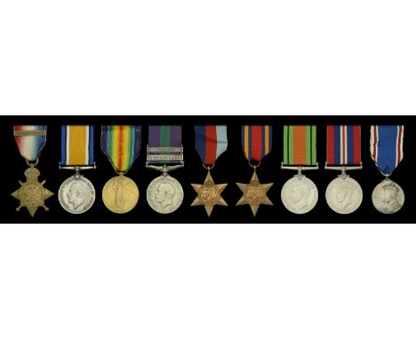 Nine: Lieutenant-Colonel D. W. Boileau, Royal Army Service Corps  1914 Star, with clasp (2.Lieut: D. W. Boileau. A.S.C.); Bri