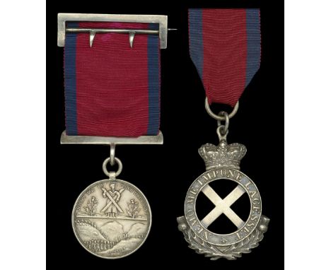 42nd Foot Medal 1819, by Parkes, 32mm, silver, the obverse featuring St. Andrew with his cross at top, legend above, ‘Nemo Me