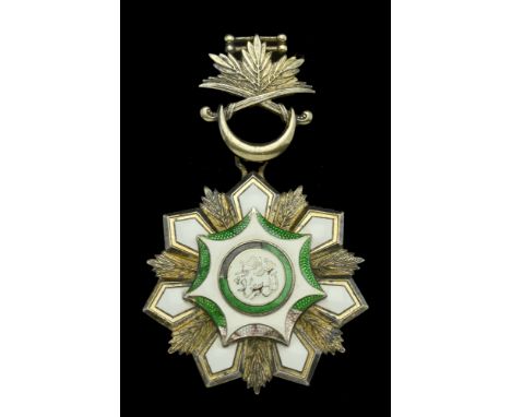 Saudi Arabia, Kingdom, Order of King Abdul Aziz, Commander’s neck badge, 91mm including suspension x 56mm, silver-gilt and en