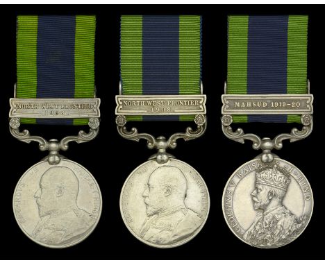 India General Service 1908-35, 1 clasp (3), North West Frontier 1908 (2) (2982 Sepoy Rusmal Khan 57th. Rifles F.F.; 4466 Sepo