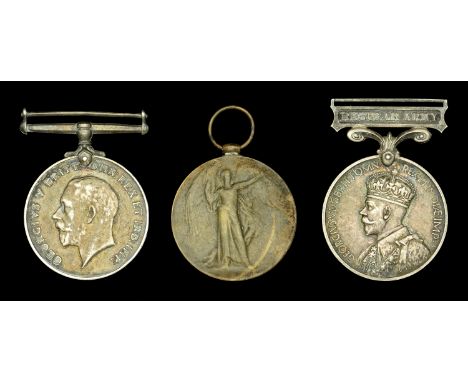 Three: Private A. R. Warner, Rifle Brigade, later Argyll and Surtherland Highlanders  British War and Victory Medals (46129 P
