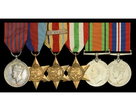 A Second War ‘Italian Campaign’ G.M. group of six awarded to Gunner J. Heaney, Royal Artillery, who entered a German minefiel