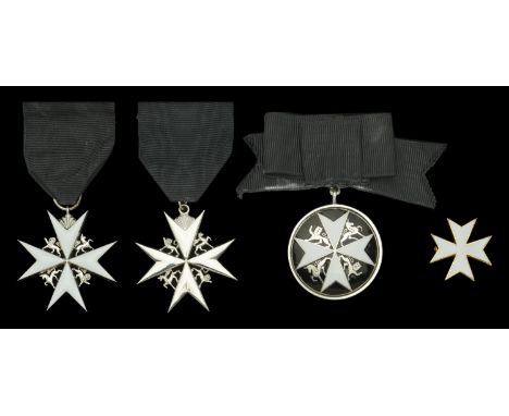 The Order of St. John of Jerusalem (3), Officer‘s (Brother’s) breast badge, silver and enamel, heraldic beasts in angles, in 