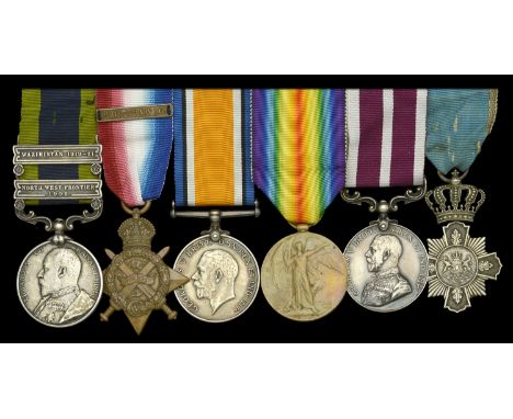 Six: Sergeant A. Brown, Seaforth Highlanders, who was wounded on the Western Front in 1914,  was awarded the Meritorious Serv