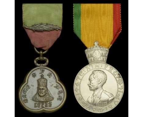 Ethiopia, Empire, Distinguished Service Medal of Haile Selassie, with palm on riband, mounted from original Mappin & Webb top