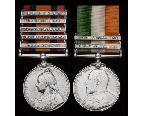 Pair: Private O. C. Hedge, Scots Guards  Queen’s South Africa 1899-1902, 5 clasps, Cape Colony, Orange Free State, Johannesbu