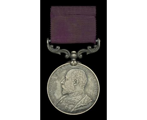 Army L.S. & G.C., E.VII.R. (30310 Sergt: Maj: J. Cuffling. R.A.) heavy toning, nearly extremely fine £50-£70  ---  J. Cufflin