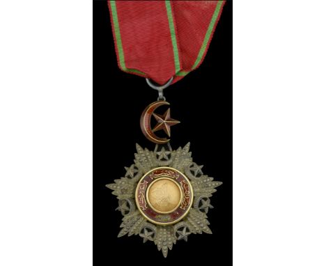 Ottoman Empire, Order of the Medjidieh, Second Class neck badge, by Paul Stopin, Palais Royal, Paris, 92mm including Star and