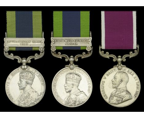 India General Service 1908-35, 1 clasp (2), Afghanistan N.W.F. 1919 (D-33668 Pte. J. Omeara, 1.K.D. Guards.) named officially