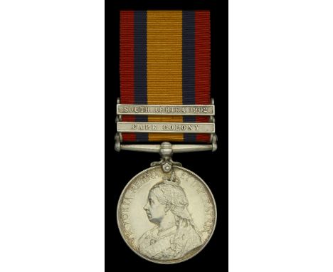 Queen’s South Africa 1899-1902, 2 clasps, Cape Colony, South Africa 1902 (16868 Pte. J. W. Venters. R.A.M.C.) good very fine 