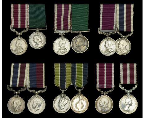 An unattributed pair of miniature dress medals Army Meritorious Service Medal, G.V.R., 1st issue; Volunteer Force Long Servic