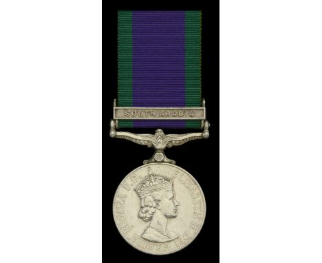 General Service 1962-2007, 1 clasp, South Arabia (23923912 Tpr. R. A. G. Miller. 10 H.) minor official correction to regiment