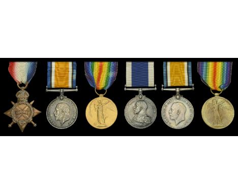Four: Chief Petty Officer H. F. Frost, Royal Navy 1914-15 Star (J.20054, H. F. Frost, A.B., R.N.); British War and Victory Me
