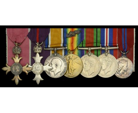 A fine post-War ‘Civil’ O.B.E., Inter-War ‘Military’ M.B.E. group of seven awarded to Lieutenant-Colonel F. W. Allbones, Linc