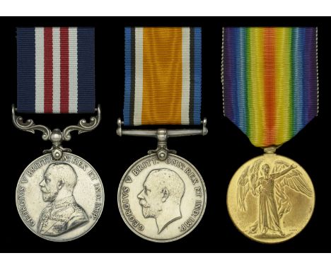 A Great War ‘Western Front’ M.M. group of three awarded to Private J. E. Mincher, 17th Battalion, Lancashire Fusiliers, late 