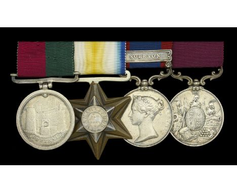 Four: Private John Edmunds, 16th Lancers  Ghuznee 1839 (J. C. Edmunds. 16th Queen’s Lancers) naming engraved in reverse centr