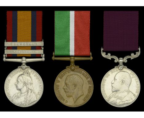 Family Group:  Pair: Sergeant Major Taylor A. Craigie, Dorsetshire Regiment Queen’s South Africa 1899-1902, 2 clasps, Natal, 