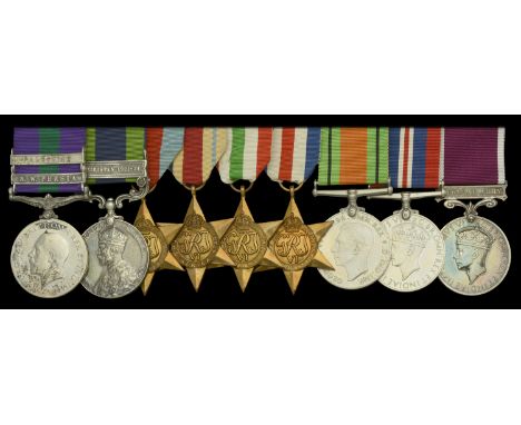 Nine: Captain W. F. Horton, Royal Berkshire Regiment   General Service 1918-62, 2 clasps, N.W. Persia, Palestine (5329570 Pte