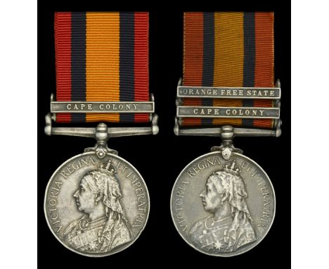 Queen’s South Africa 1899-1902 (2), 1 clasp, Cape Colony (13345 Pte. T. R. Johnston. R.A.M.C.) latter part of surname officia