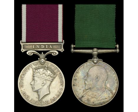 Army L.S. & G.C., G.VI.R., 1st issue, India (S-Serjt. C. F. J. Stofer, R.I.A.S.C.) edge bruise; together with Volunteer Force