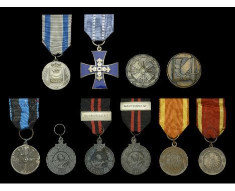 Finland, Republic, Medal of Liberty (2) 1939 issue, 2nd Class, bronze; 1941 issue, bronze; War of Liberty Medal 1918, iron; B