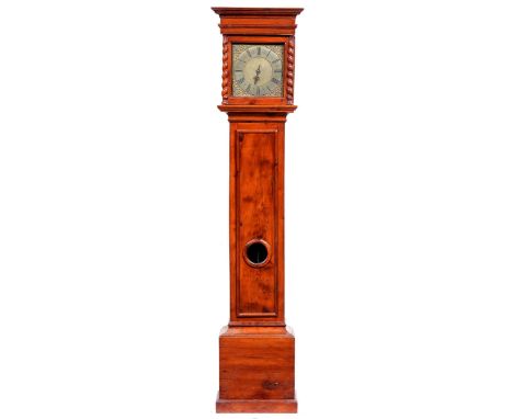 An English yew wood thirty hour longcase clock, Thos Haden Rowley, early 18th c, the case 20th c, the 10" brass dial with mat