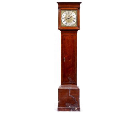 An English walnut eight day longcase clock, Jno Stokeld Lincoln, early 18th c, the case 20th c, the wheatear engraved 12" dia