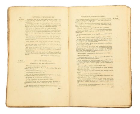 Select Committee [of the House of Commons] Report of the Nottingham Election,&nbsp; light blue wrappers, incomplete, 16th Mar