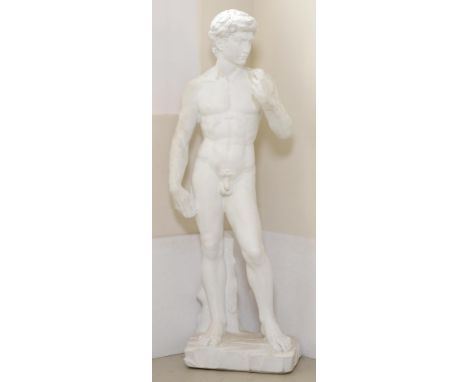 After Michelangelo - David, white-painted reconstituted stone, 172cm h  Good condition. Consigned by executors of deceased's 