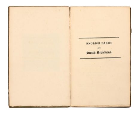 Byron (Lord) - English Bards and Scotch Reviewers: a Satire,&nbsp; 4th edition, half title, publishers boards, slight loss to