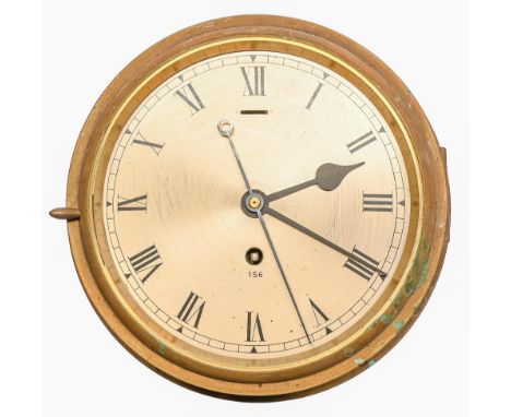 A Smith's brass ship's timepiece, Astral, the silvered dial marked 156, movement with round plates and platform escapement, m