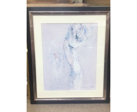 A Jurgen Gorg Framed Lithograph titled Mitten ins Herz ( frame dimensions 77x90cm) and a framed contemporary still life paint