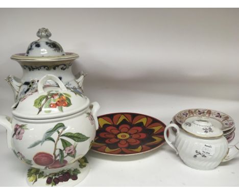 A Mid 20th century design Poole Pottery dish two large ceramic tureens and covers and early 19th century ceramics plates and 