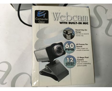 2 antique clocks and 2 webcams, including the Logitech C920, a webcam with a built in mic, clip on design, 60FPS and a 12 meg